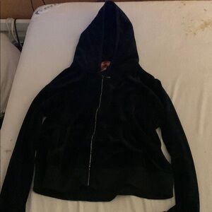 Black Hooded Zip-Up Jacket